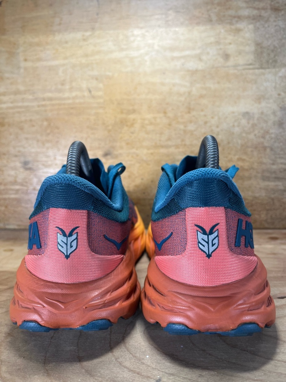 Hoka One One Speedgoat 5 Womens Size 8 Trail Running Shoes Sneakers Blue Coral - Picture 6 of 13